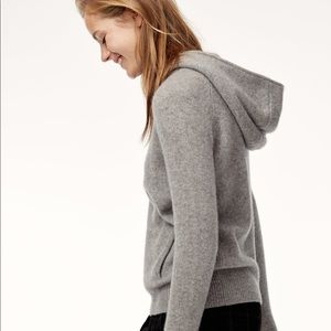 Aritzia Babaton Lange Grey Hoodie 100% Cashmere XS
